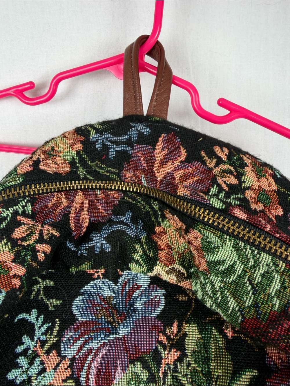 Gypsy Wings Floral Tapestry Backpack whimsical- Black Floral - Picture 3 of 9